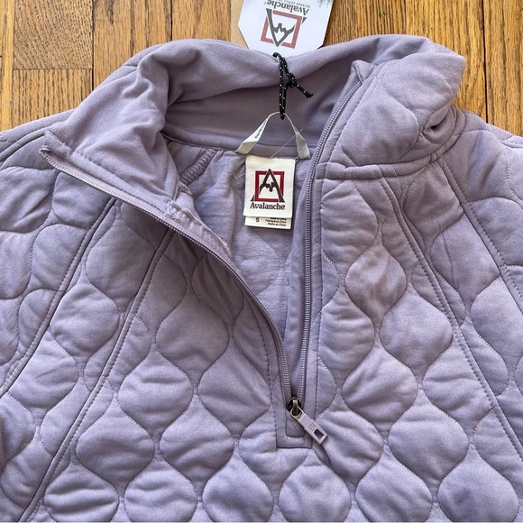 Avalanche Sequim 1/4 Zip Quilted Pullover Sweatshirt Purple Size Small NWT - Picture 2 of 5